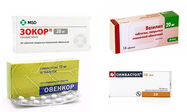Препараты с действующим веществом симвастатин