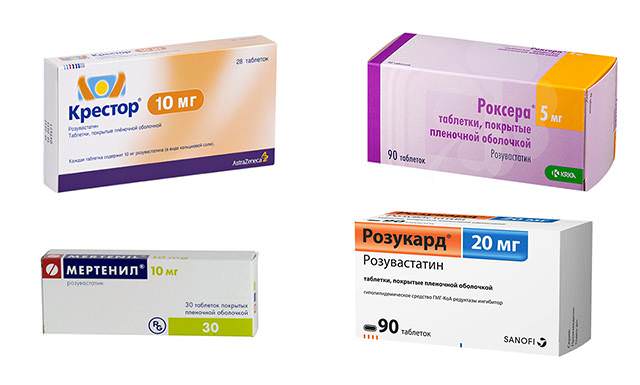 Препараты с действующим веществом розувастатин