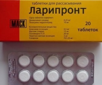 Таблетки для рассасывания Ларипронт: инструкция по применению