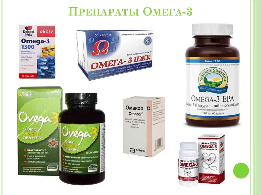 Препараты ОМЕГА 3 жирных кислот